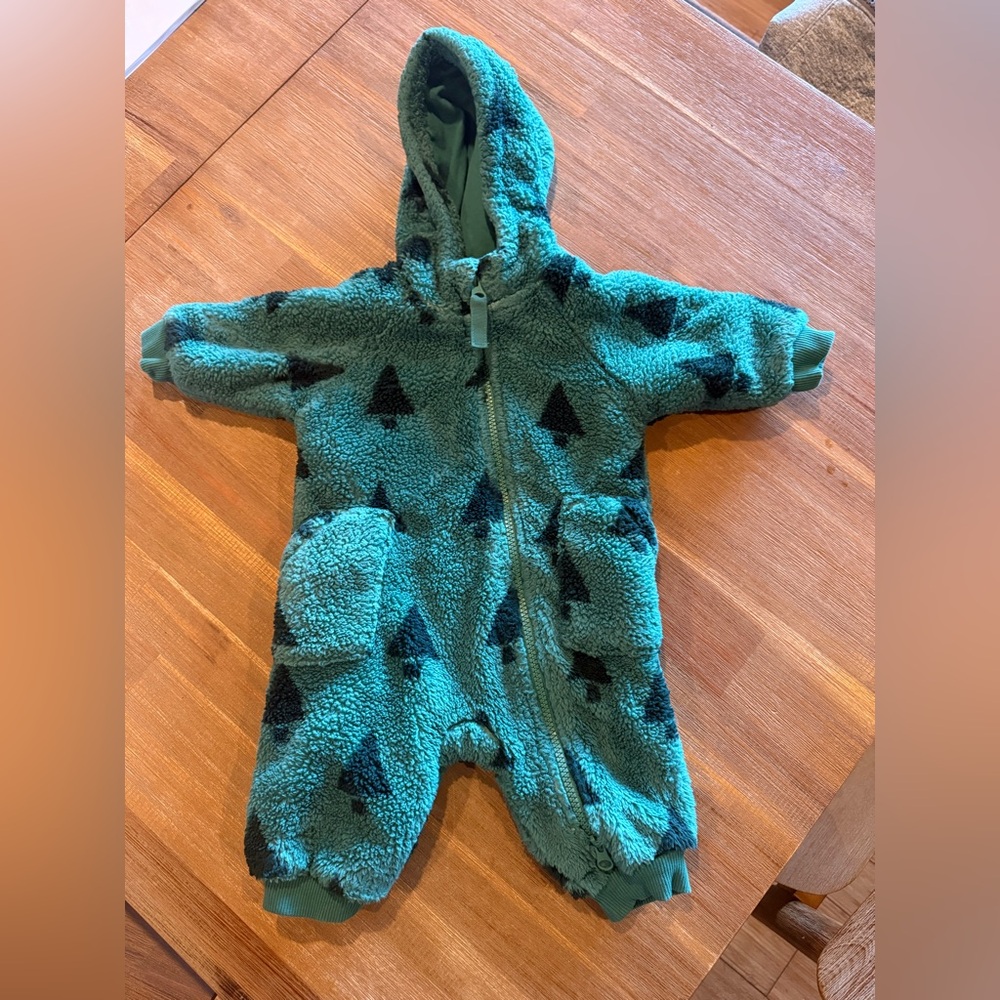 Hanna Andersson Green Fleece Kids One Piece